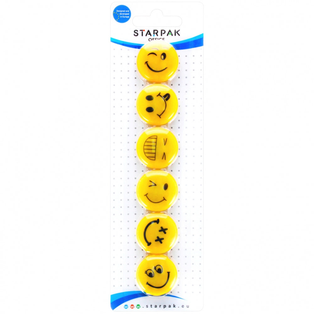 Magnes 30mm Emoticon mix 6szt