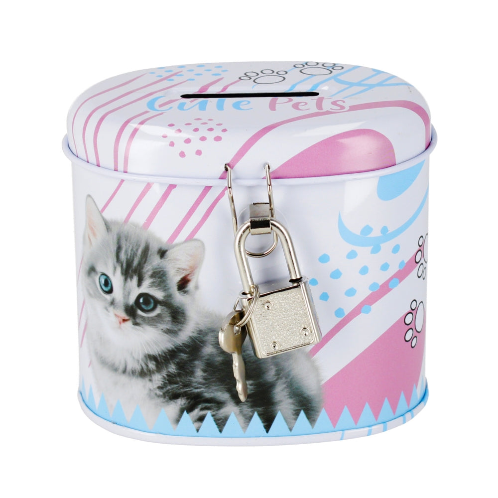 Oval metal Cuties piggy bank