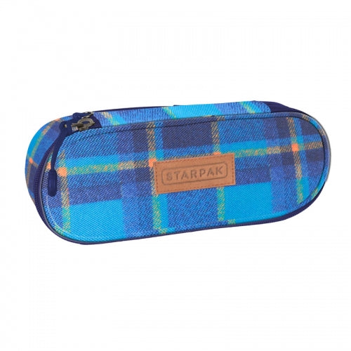 Chequer oval pencil case
