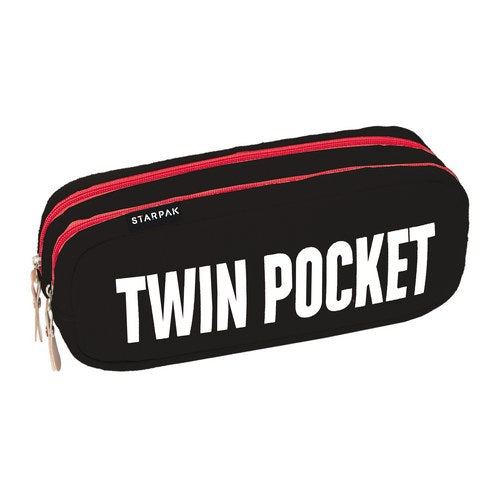 Twin pocket oval pencil case mix