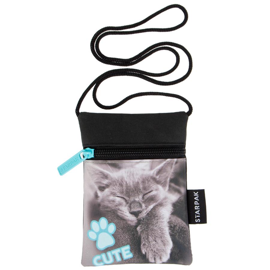 Kitty Sepia Neck Pouch