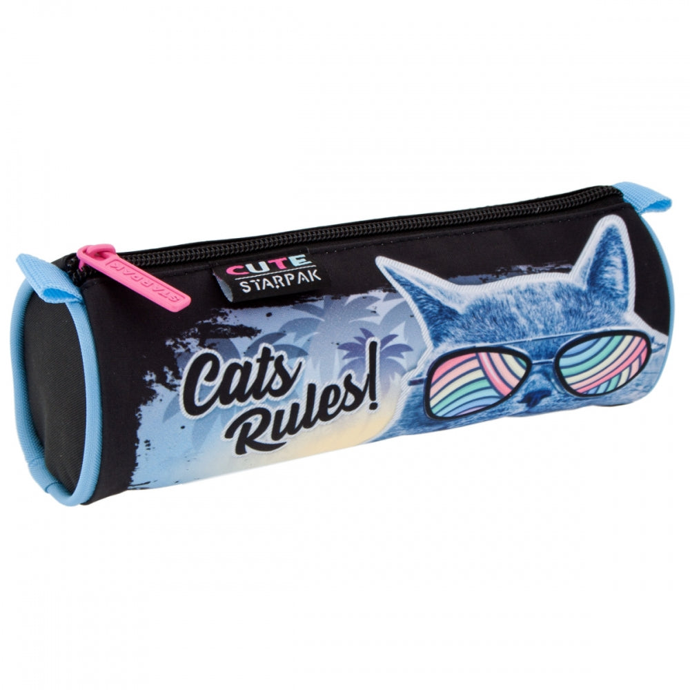 Pencil case tube Cats Rules