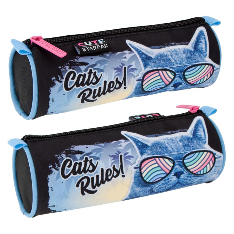 Pencil case tube Cats Rules