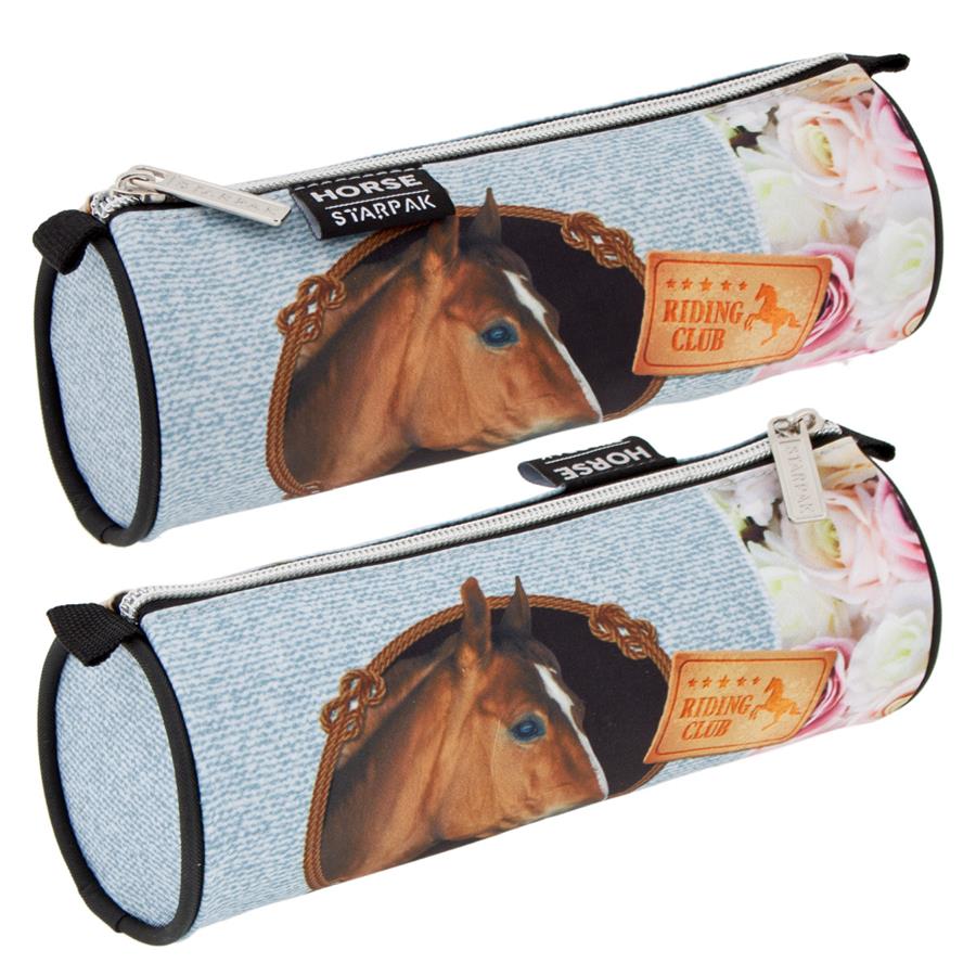 Pencil case tube Horses