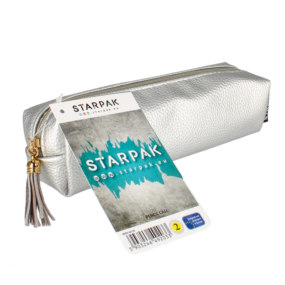 Piórnik saszetka 1zamek Fringe srebro