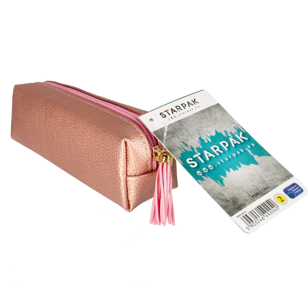 Piórnik saszetka 1zamek Fringe róż