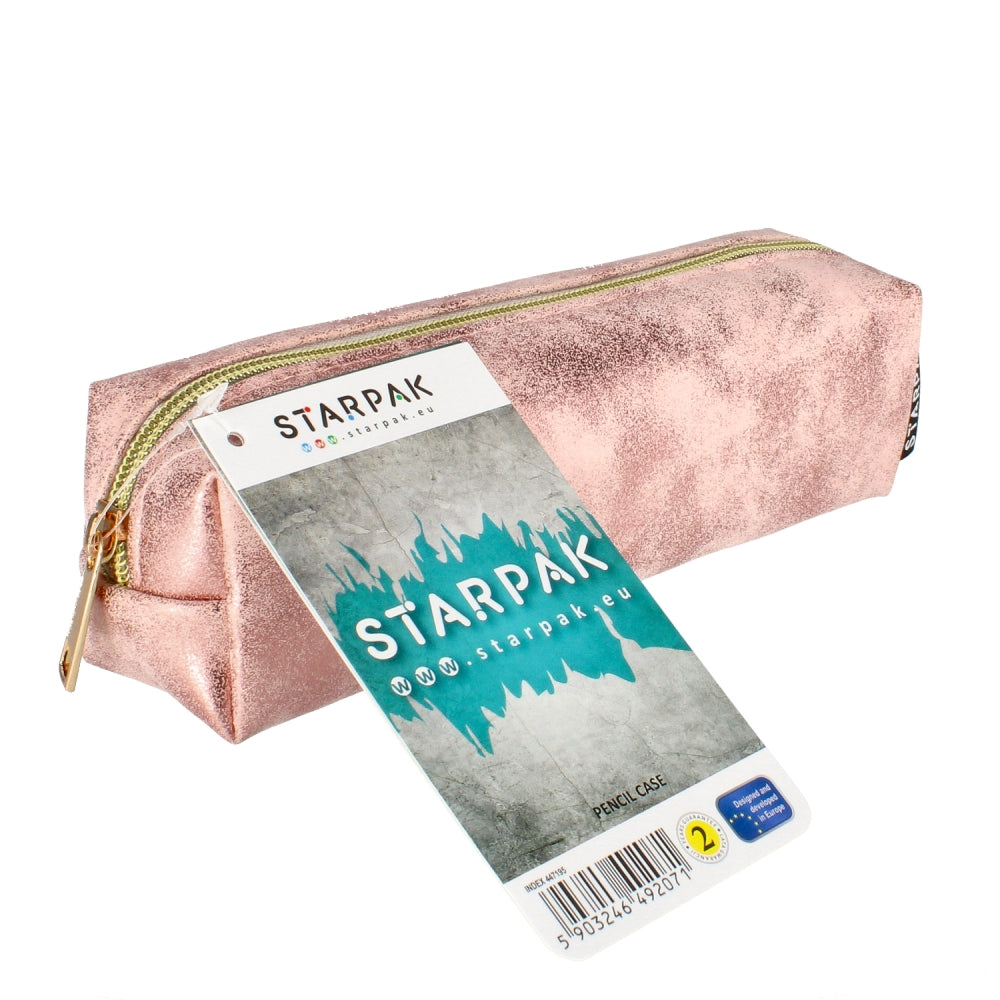 Pencil case pouch 1-zip Golden pink