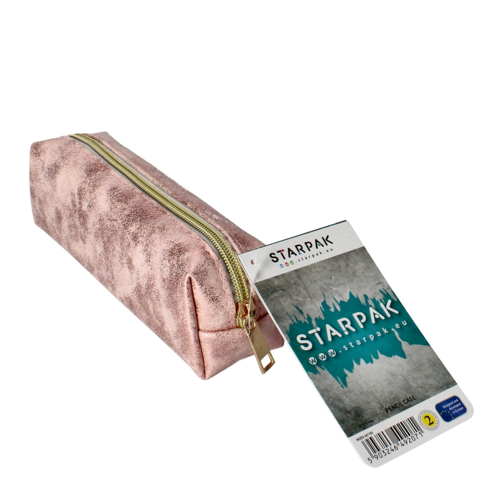 Pencil case pouch 1-zip Golden pink