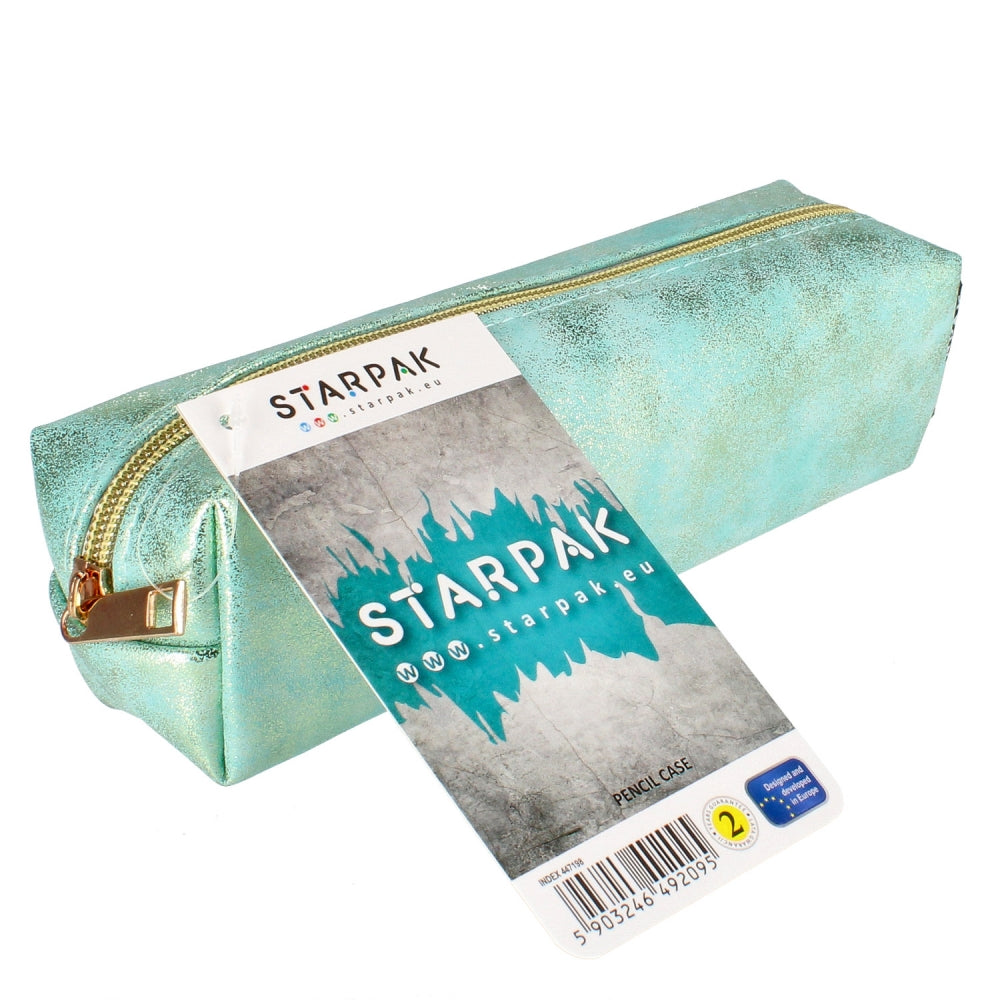 Pencil case 1-zip Golden turquoise