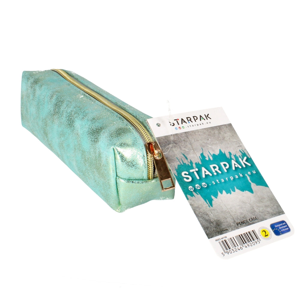 Pencil case 1-zip Golden turquoise