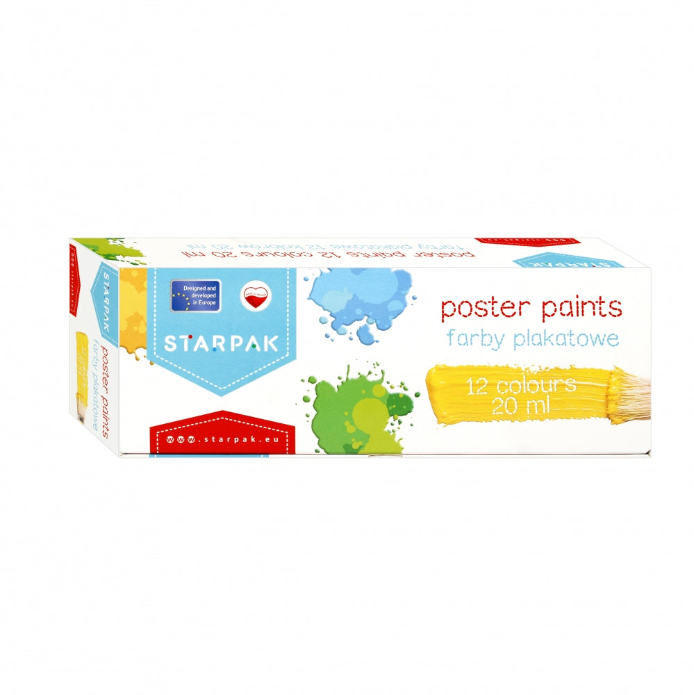 Farby plakatowe 12 kolorów 20ml School
