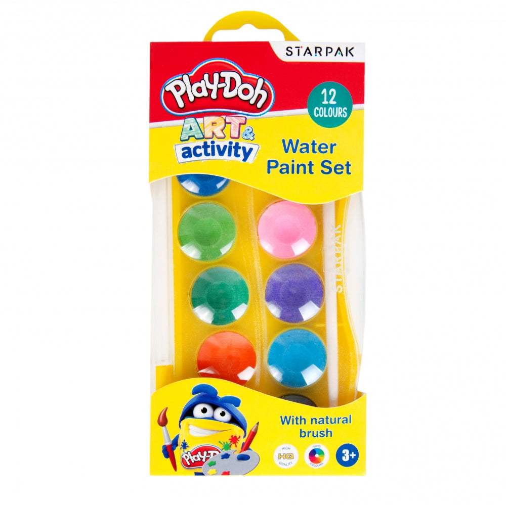 Farby akwarelowe 12 kolorów pędzelek Play-Doh