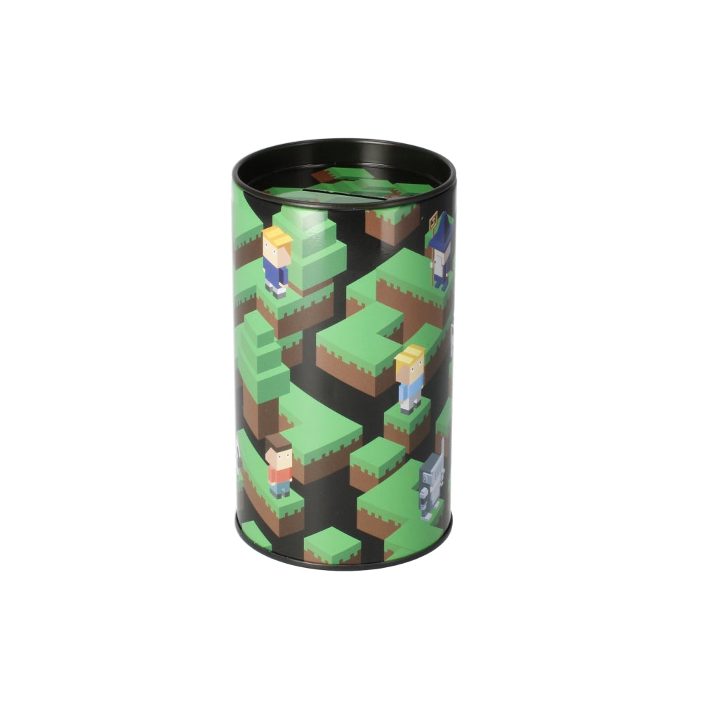 Skarbonka metalowa okrągła Pixel