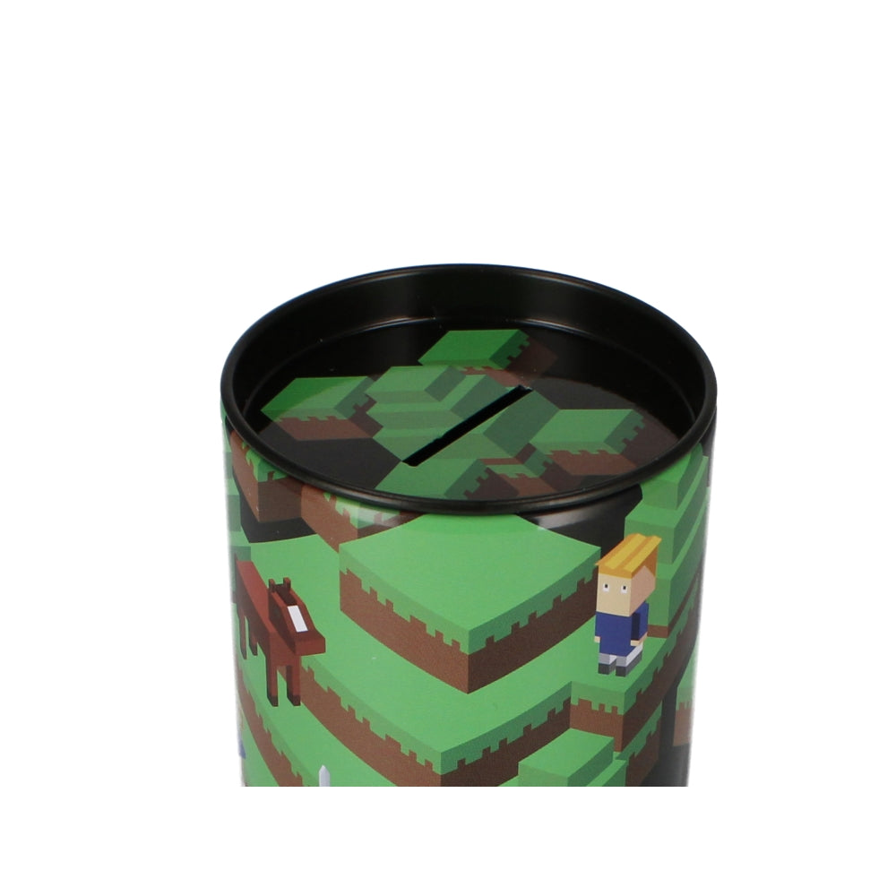 Skarbonka metalowa okrągła Pixel