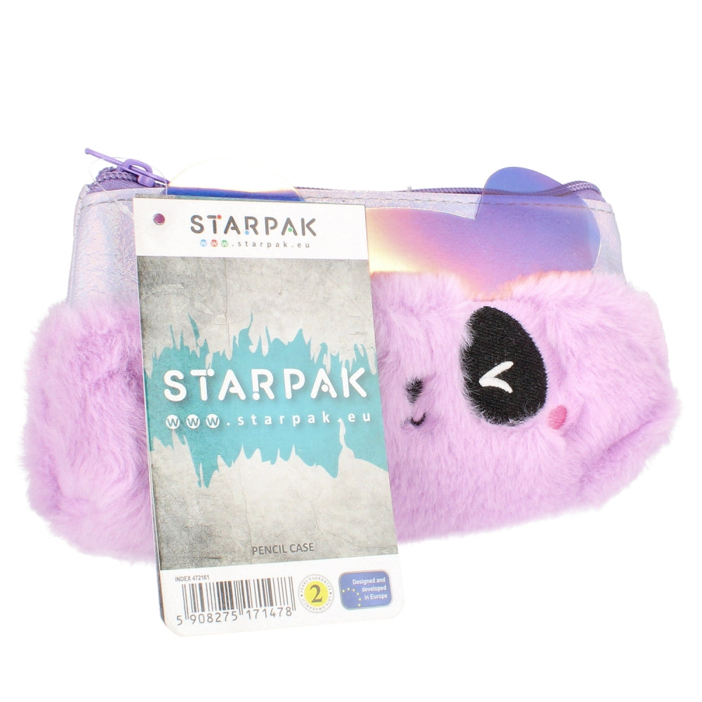 Piórnik saszetka pluszowy 1zamek Violet Bear
