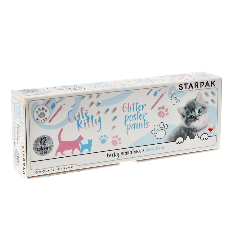 Farby plakatowe 12kolorów 20ml Cut Kot