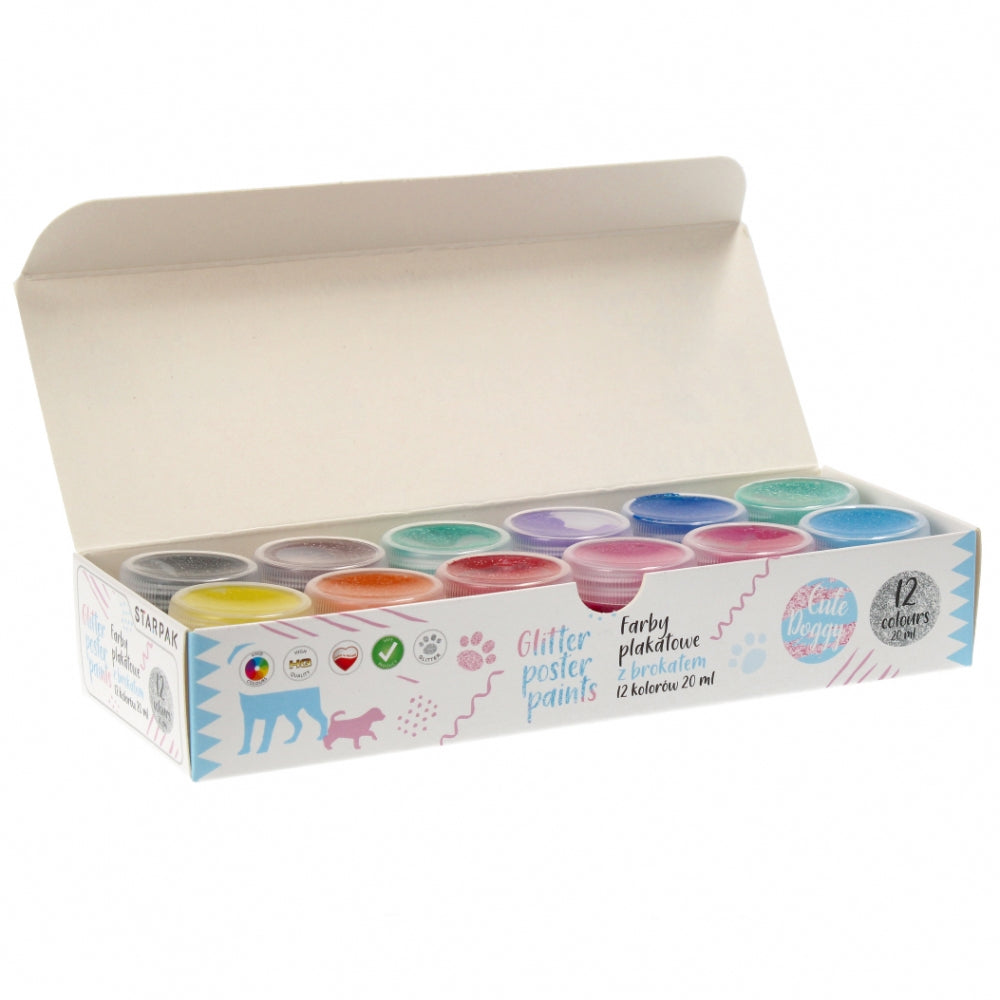 Farby plakatowe 12kolorów 20ml Cut Pies
