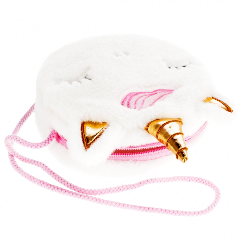 Plush Unicorn Shoulder Bag White