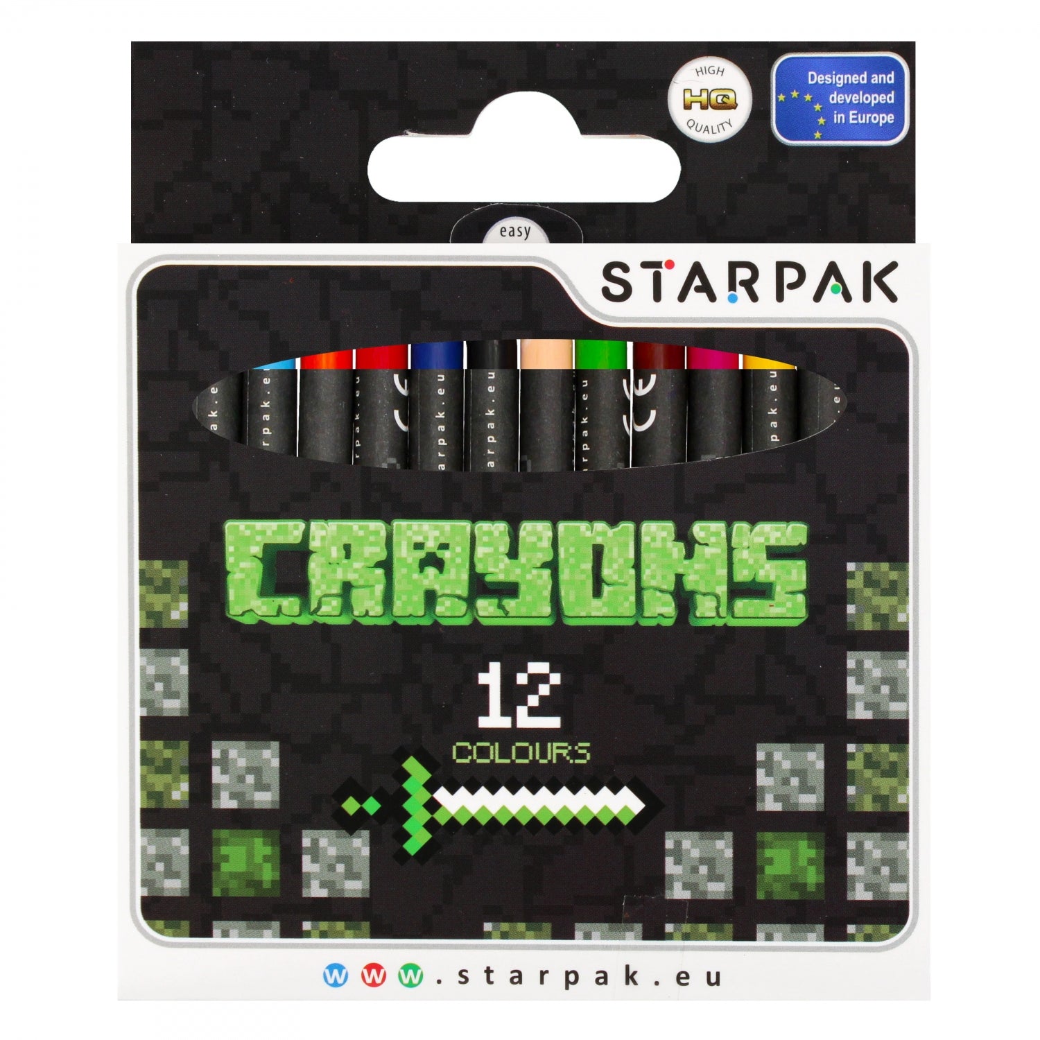 Kredki woskowe 12 kolorów Pixel Game
