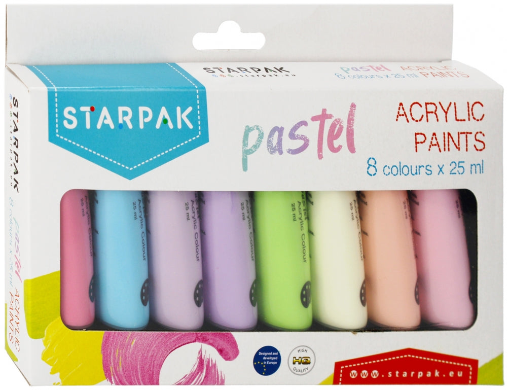 Farby akrylowe 8 kolorów 25ml pastelowe