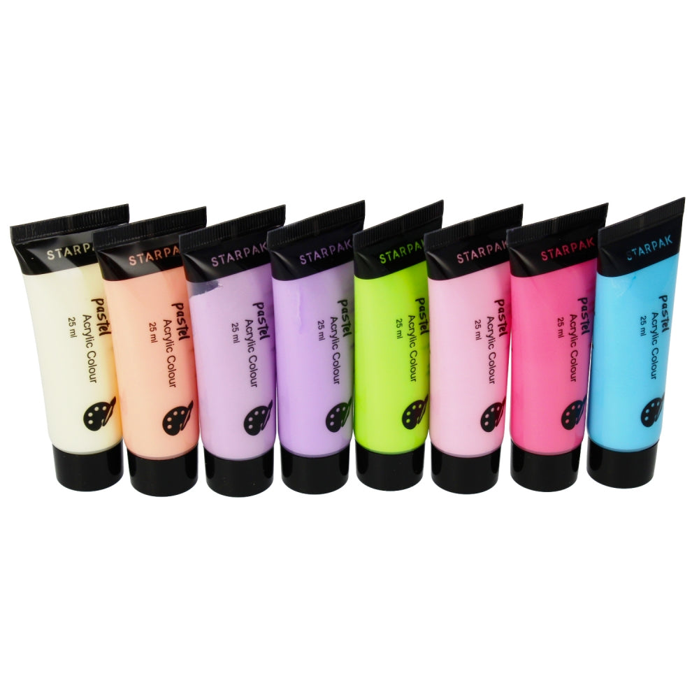 Farby akrylowe 8 kolorów 25ml pastelowe