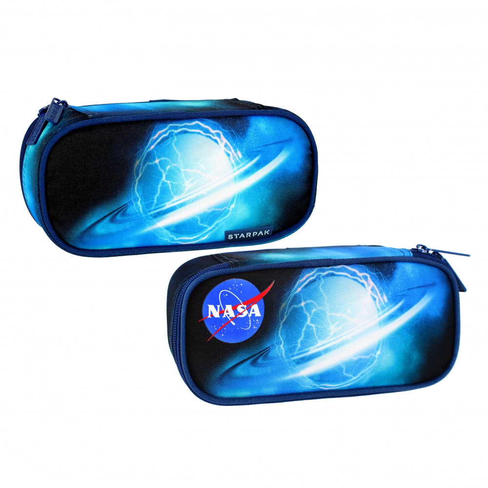 Pencil case oval pouch 1 zipper NASA