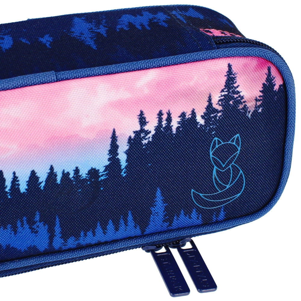 Oval pencil case, 1-zip, Forest
