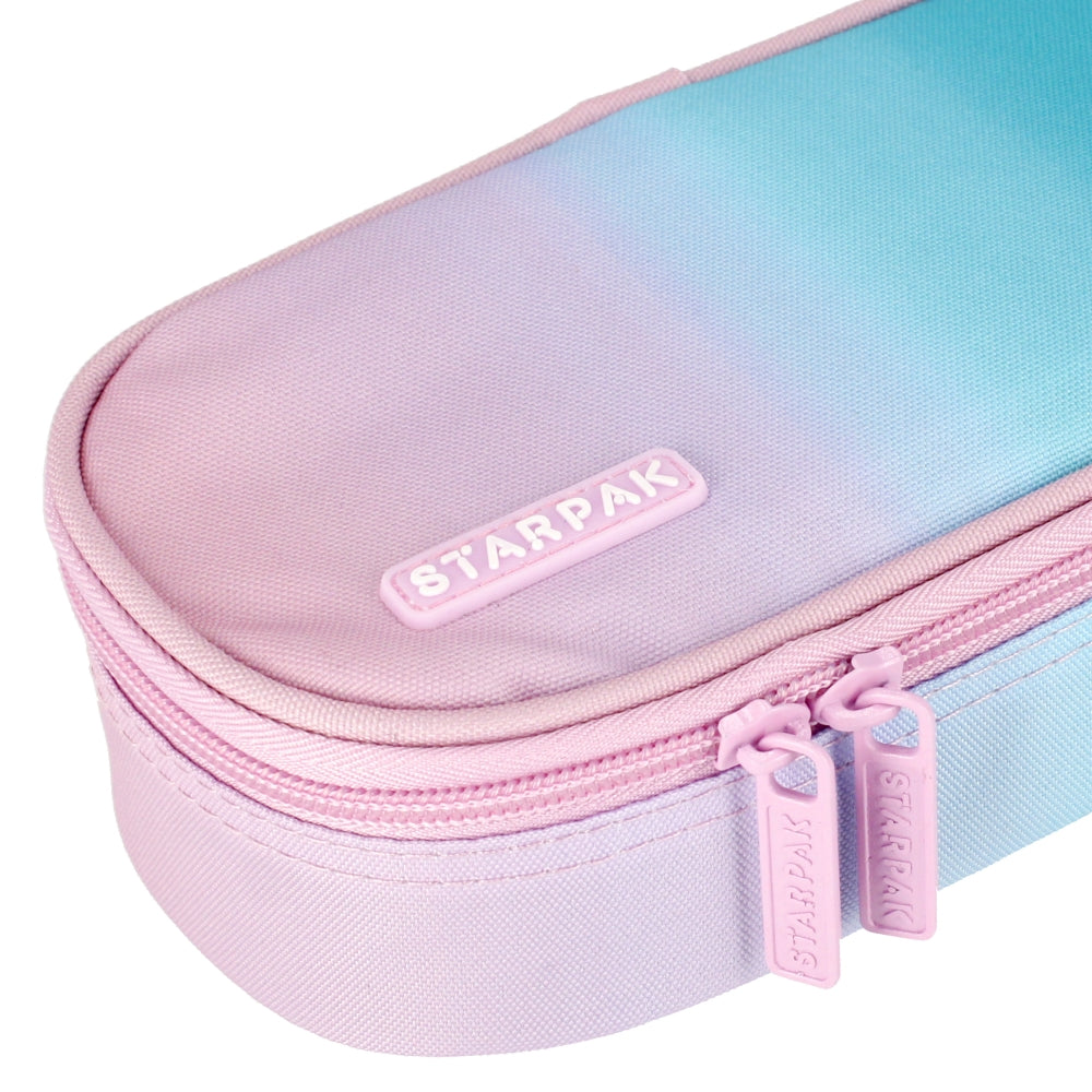 Oval pencil case, 1 zip, Ombre