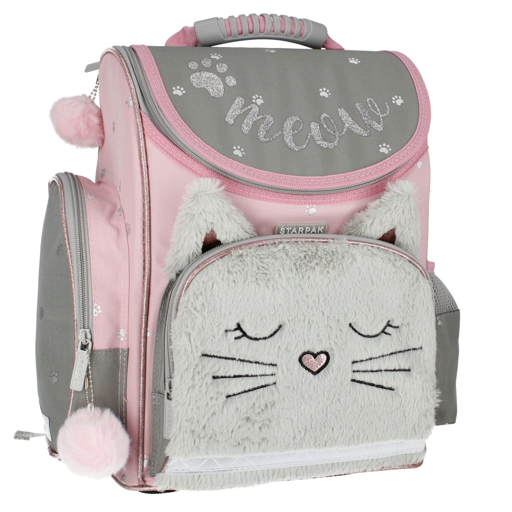 School backpack Kitty fur