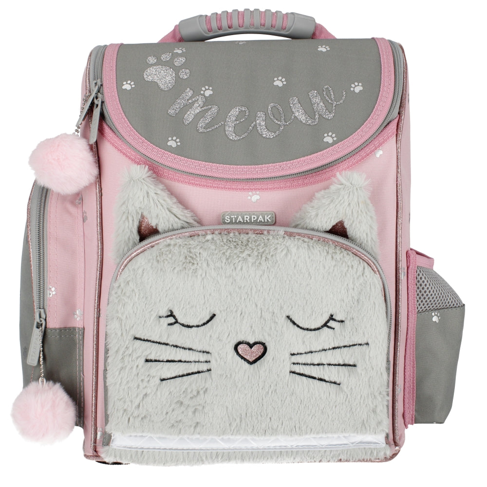 School backpack Kitty fur