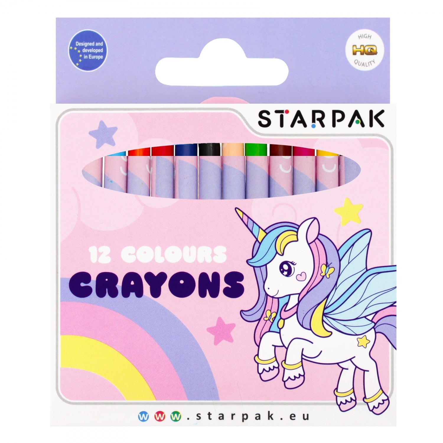 Kredki woskowe 12 kolorów Unicorn