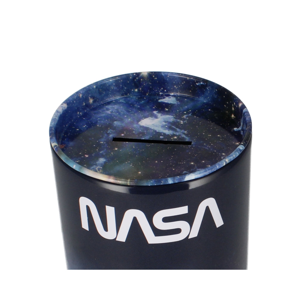 NASA round metal piggy bank