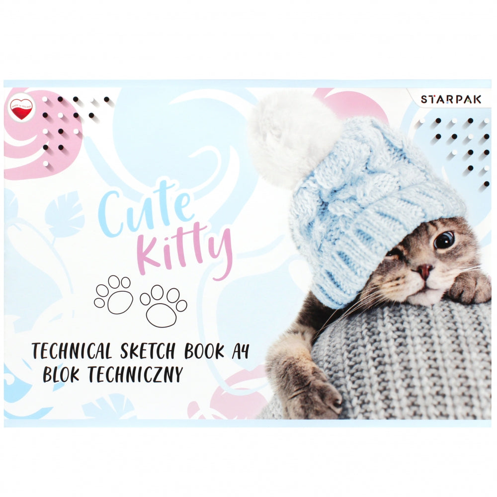 Blok techniczny A4/10k biały Cute