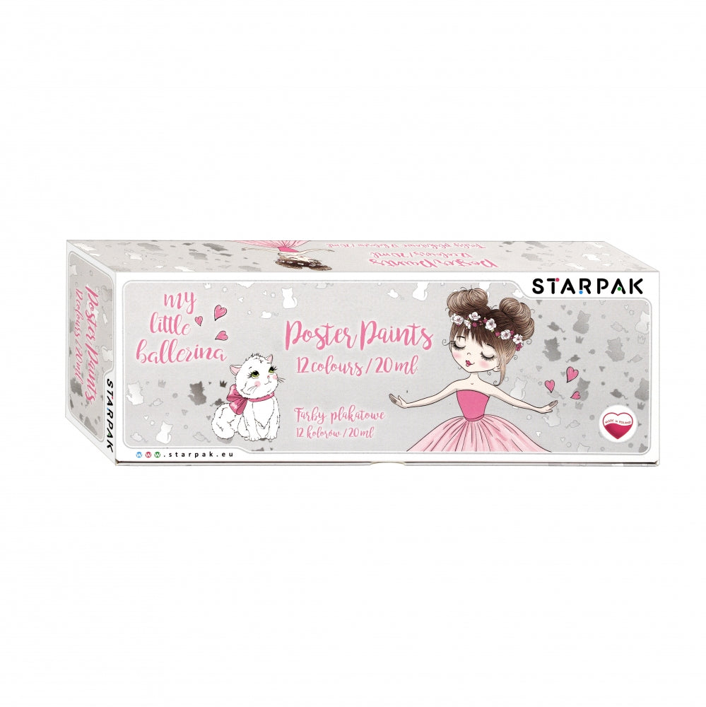 Farby plakatowe 12 kolorów 20ml Balerina