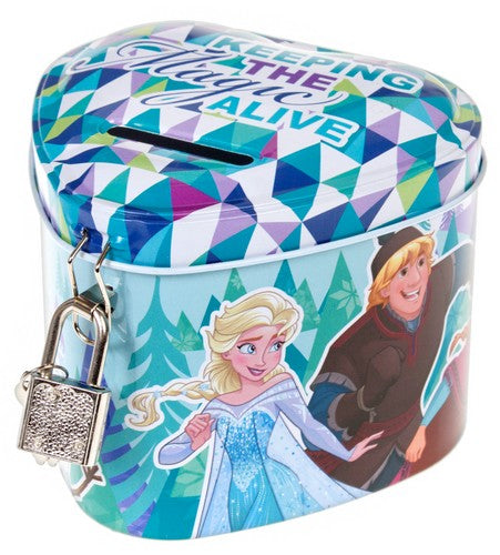 Frozen metal heart-shaped money box
