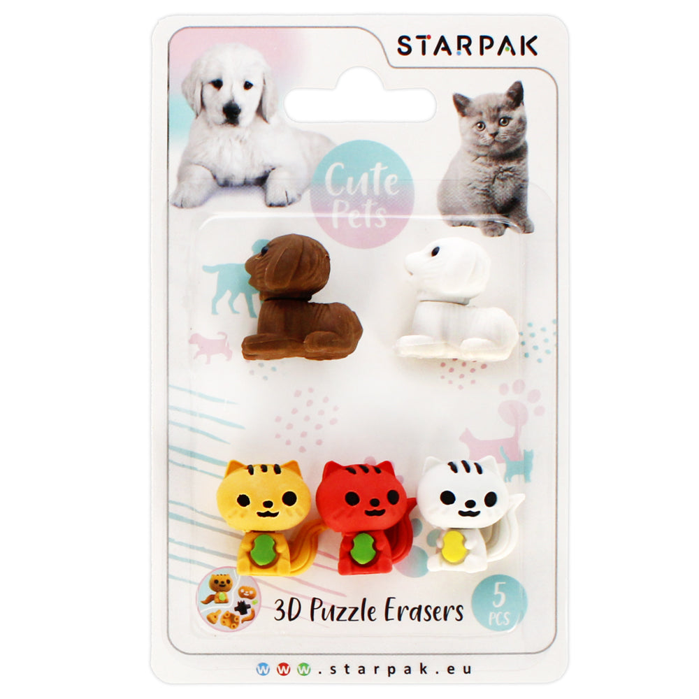 Gumka do mazania 3D puzzle Cuties 5szt