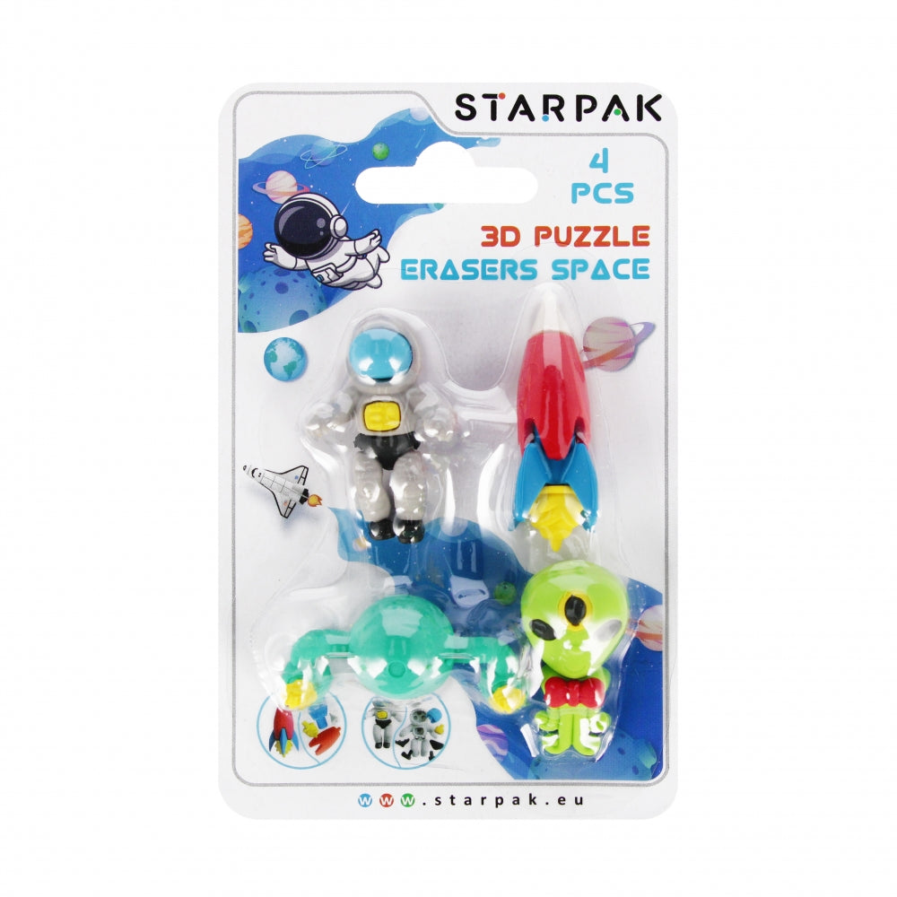 Gumka do mazania 3D puzzle Space 4szt