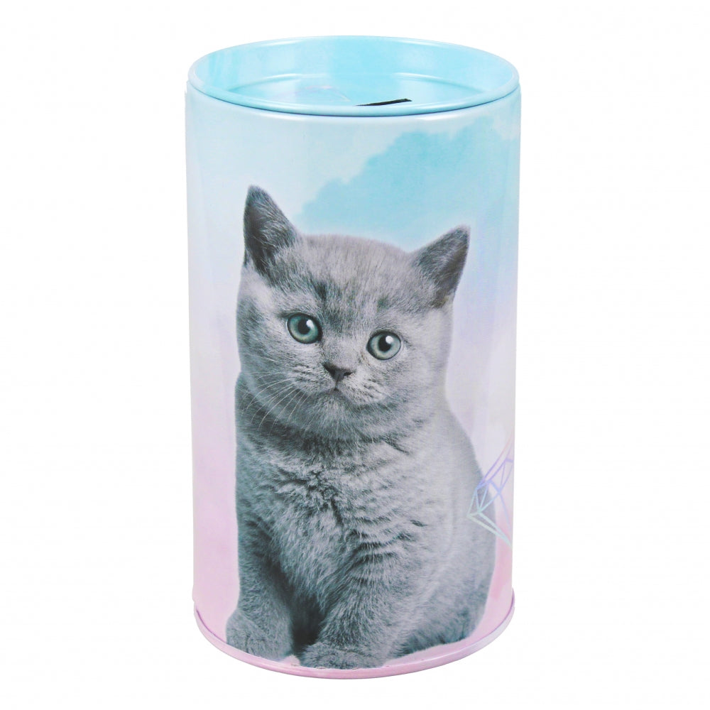 Round metal Cuties piggy bank