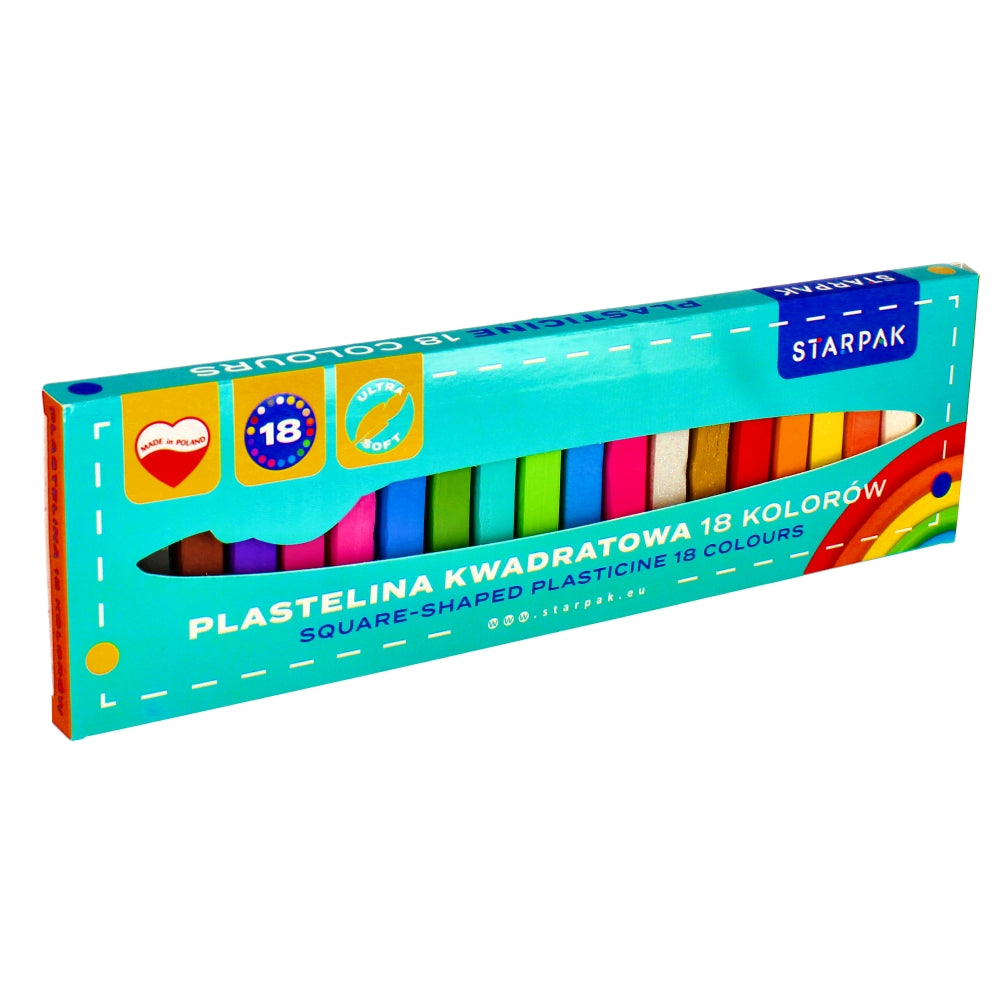 Plastelina 18 kolorów kwadrat