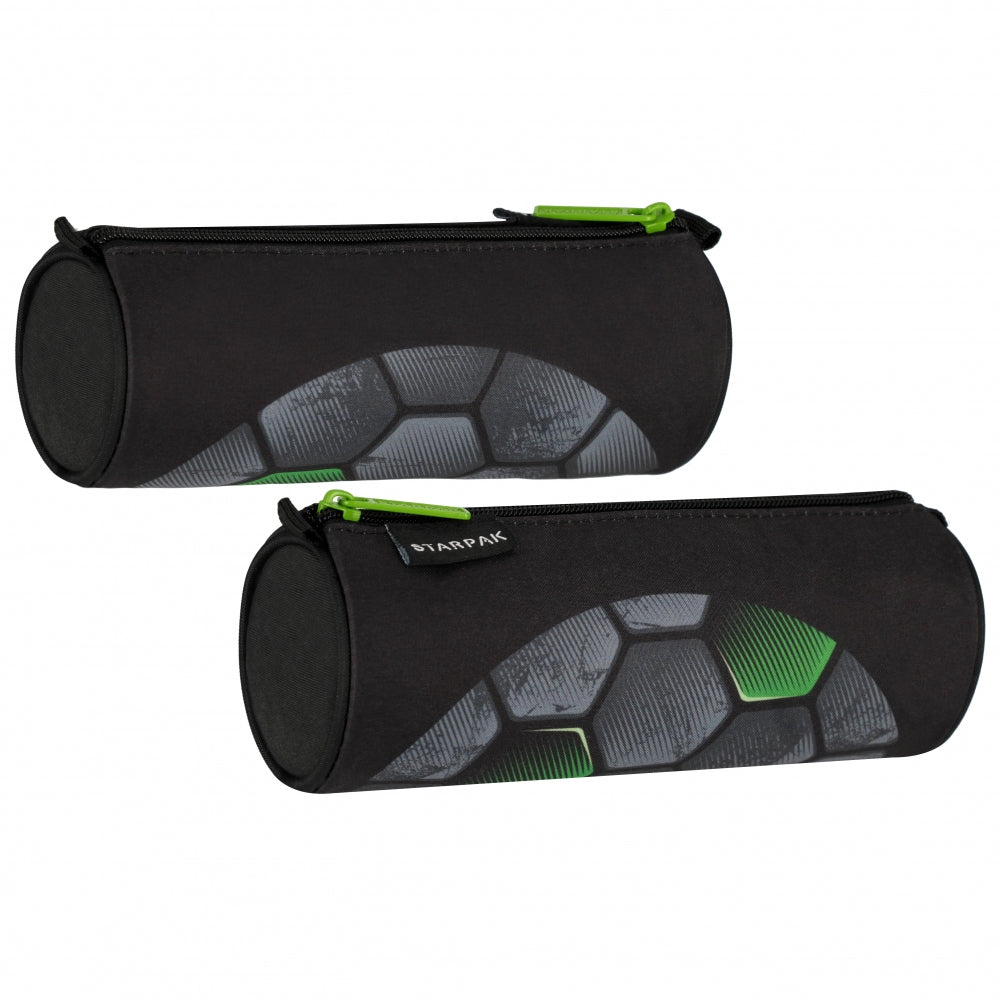 Pencil case tube 1-zip Football green ball