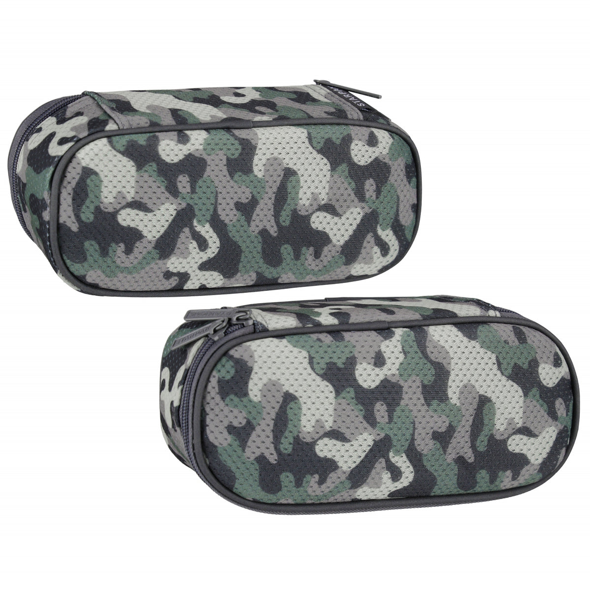 Pencil case pouch 1-zip Camo with mesh