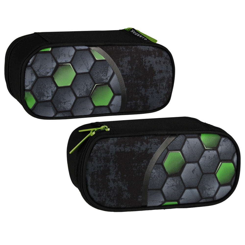 Pencil case, 1-zip, Football, green ball