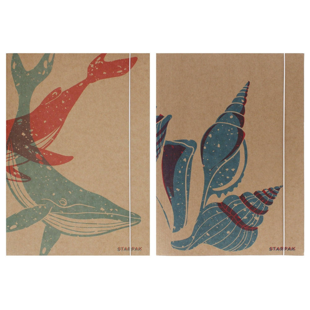 ECO Sea-colored paper folder with elastic band