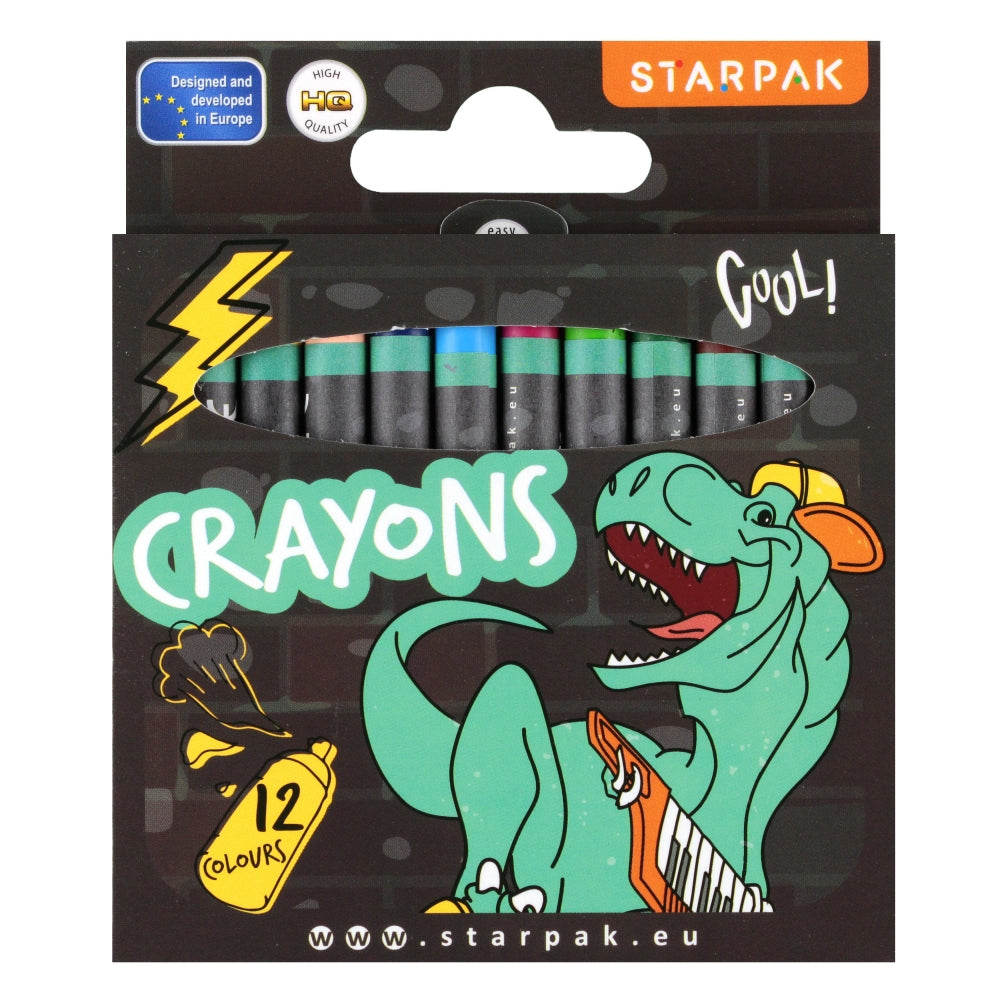 Kredki woskowe 12 kolorów Skate Dino