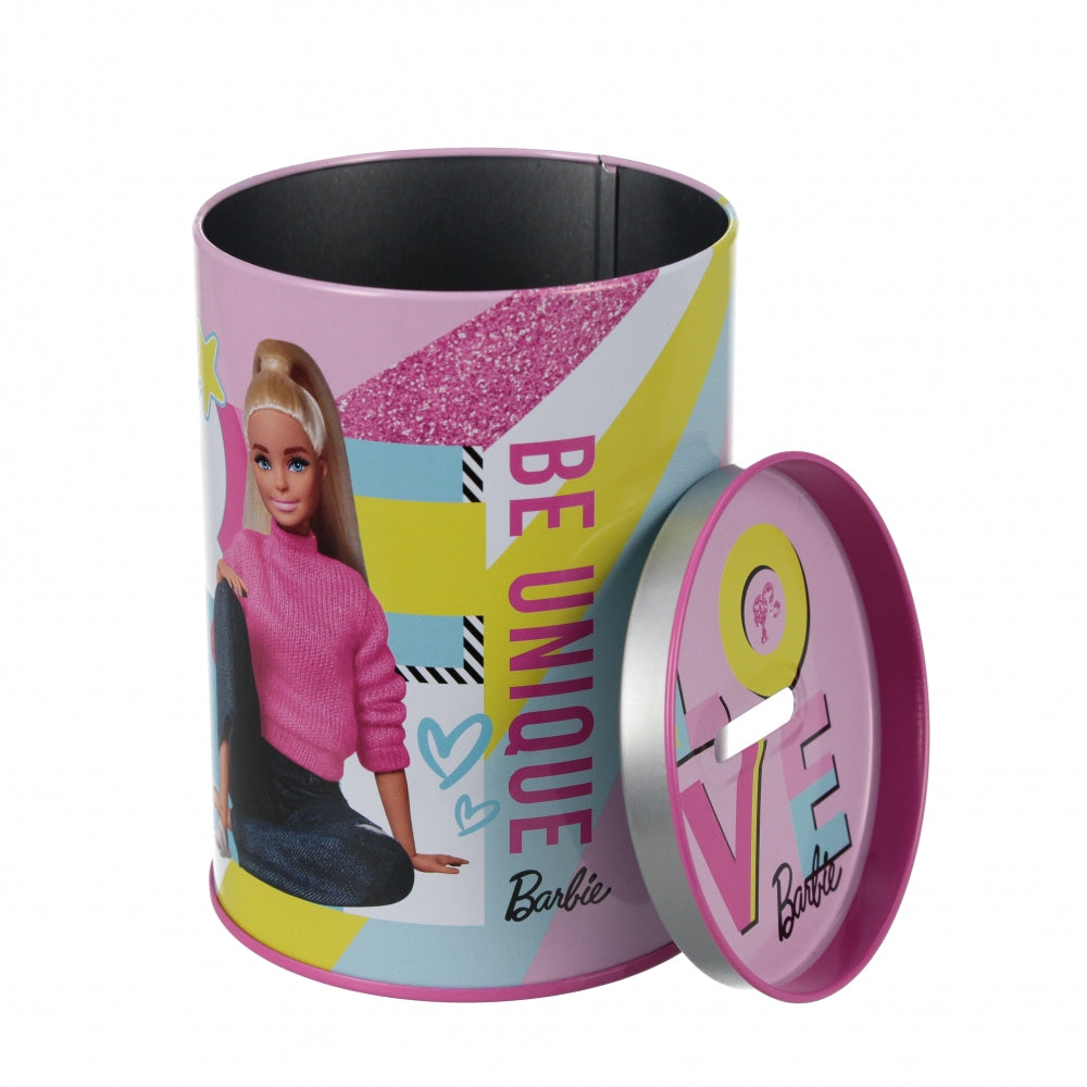 Skarbonka metalowa okrągła Barbie
