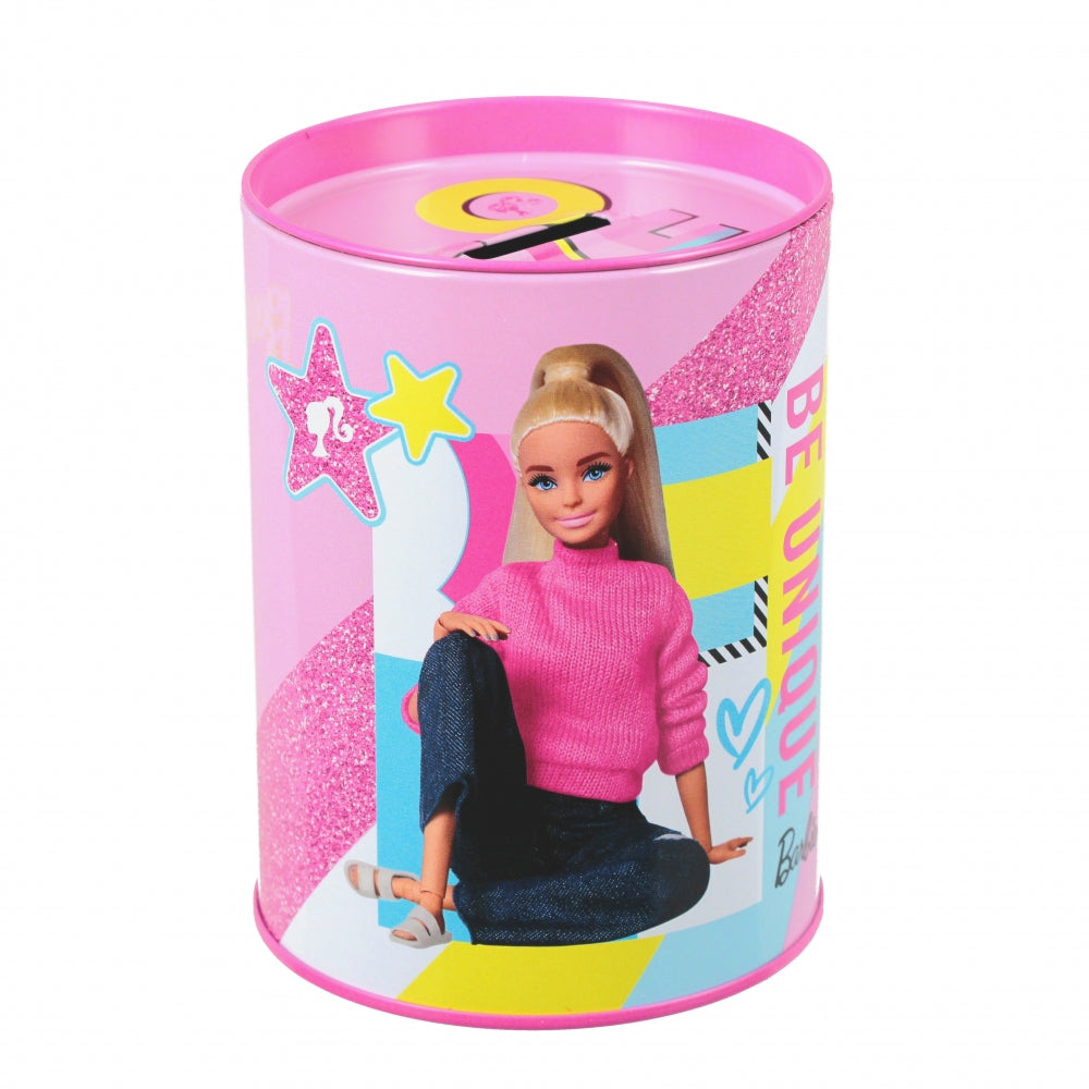 Skarbonka metalowa okrągła Barbie