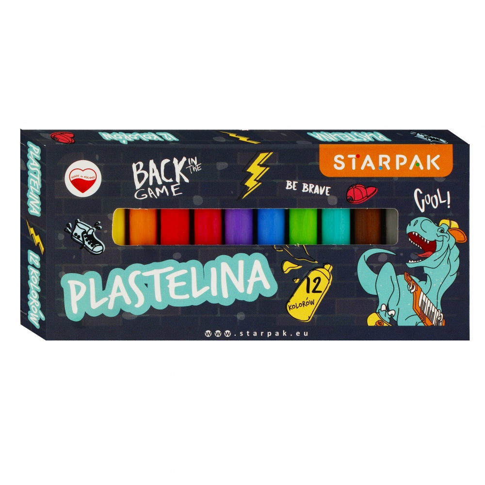 Plastelina 12 kolorów Dino Skate