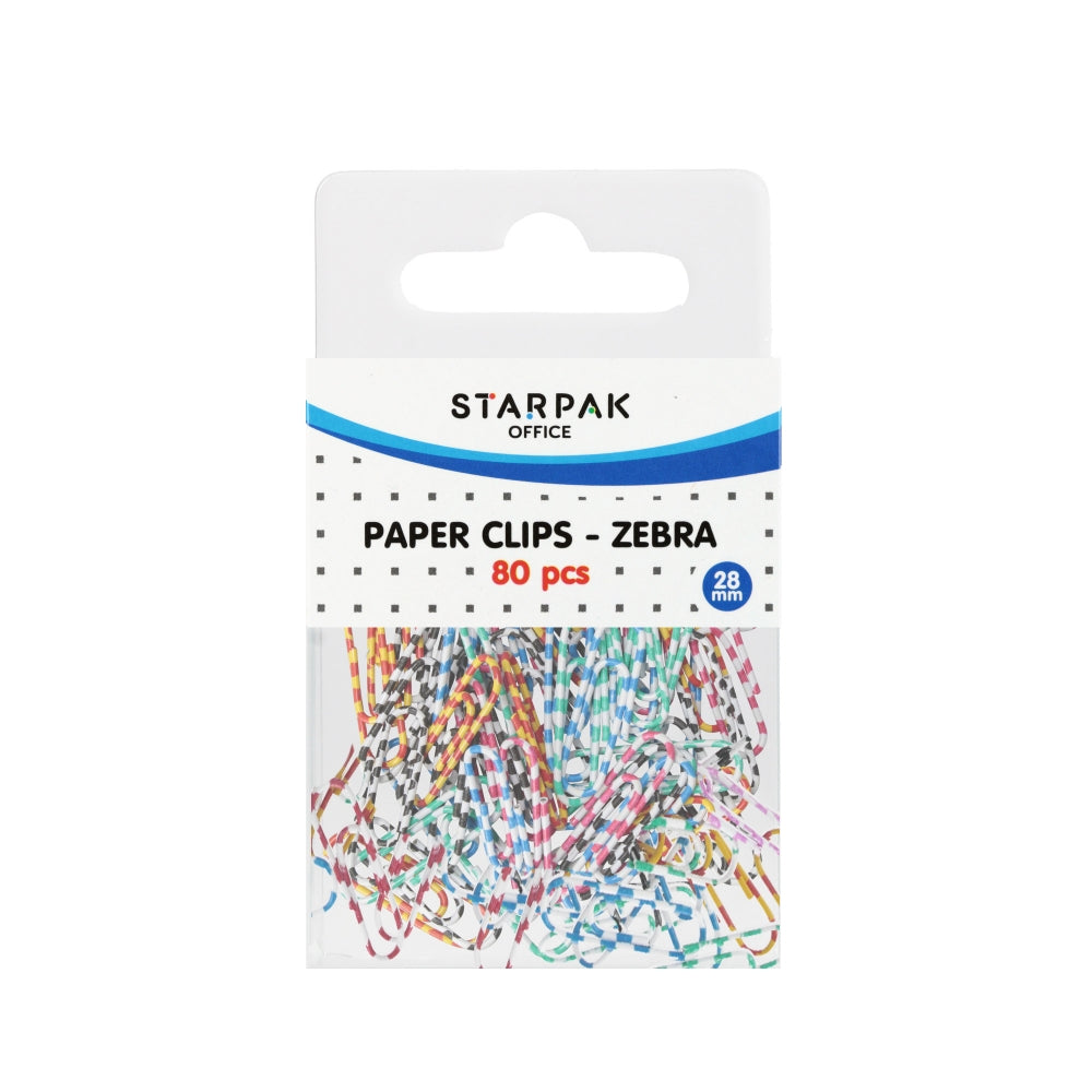 Spinacz metalowy zebra 80szt etui