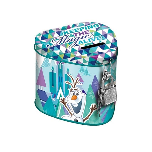 Frozen metal heart-shaped money box