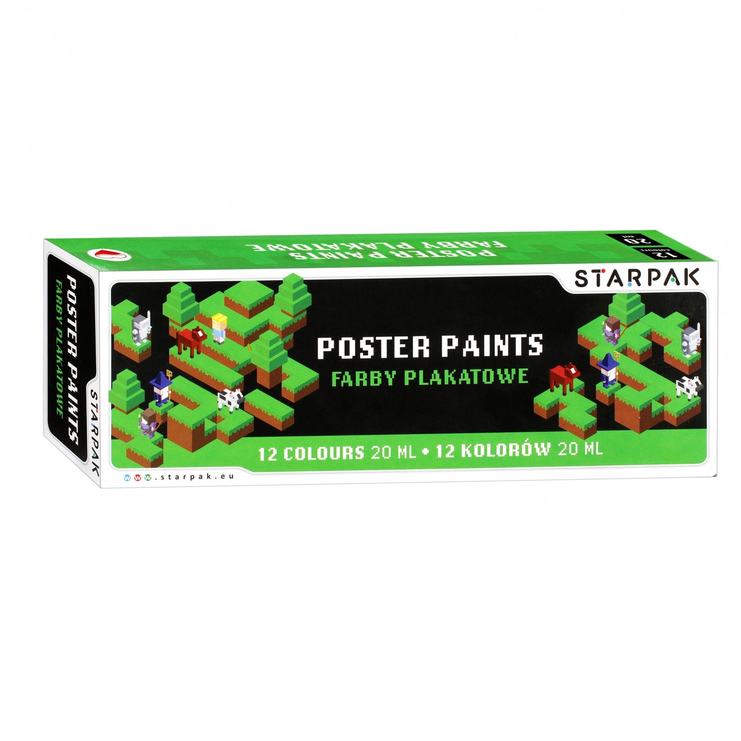 Farby plakatowe 12kolorów 20ml Pixel Game Diagonal